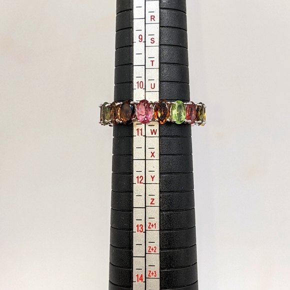 Multi-colored Tourmaline Gemstone Eternity Ring - Picture 8 of 15